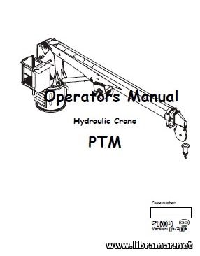 Crane Power Palfinger Marine Hydraulic Crane PTM Operators Manual