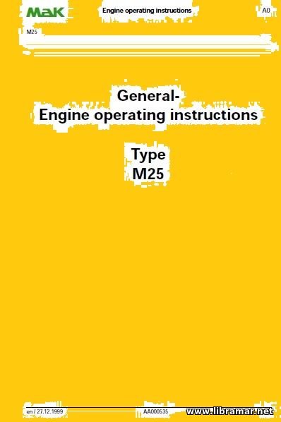 MaK M25 Type Engine Operating Instruction