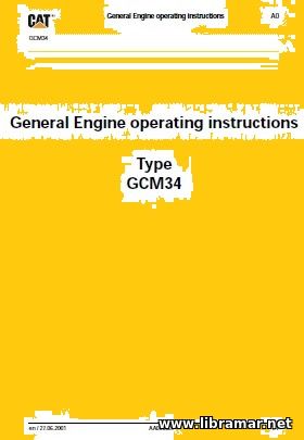 CAT Type GCM34 General Engine Operating Instructions