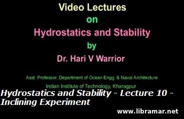 HYDROSTATICS AND STABILITY — LECTURE 10 — INCLINING EXPERIMENT