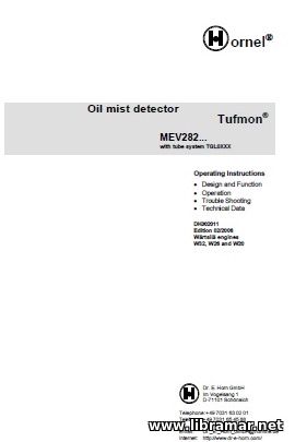 Tufmon MEV282 Oil Mist Detector Operating Instructions