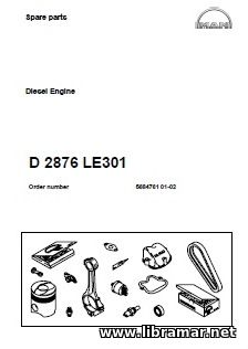MAN Marine Diesel Engine D2876 LE 301 Spare Parts Catalogue