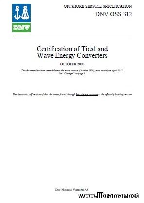 DNV—GL — CERTIFICATION OF TIDAL AND WAVE ENERGY CONVERTERS
