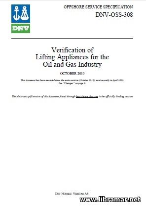 DNV — VERIFICATION OF LIFTING APPLIANCES FOR THE OIL AND GAS INDUSTRY