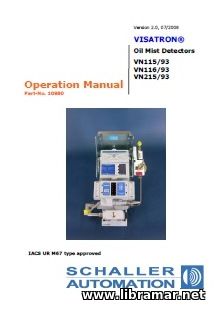 VISATRON OIL MIST DETECTORS VN—93 OPERATION MANUAL