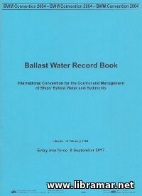BALLAST WATER RECORD BOOK — BWM CONVENTION 2004