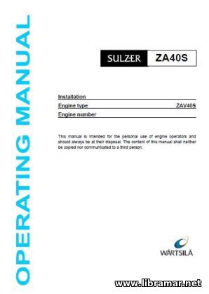 Sulzer ZA40S Engine - Maintenance Manual - Operating Manual - Spare Pa