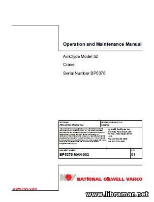 NOV AmClyde Model 52 Crane Operation and Maintenance Manual