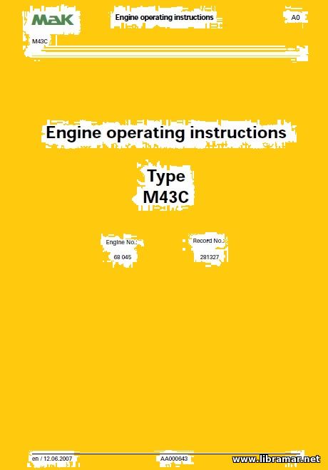 MaK M43C Type Engine Operating Instructions
