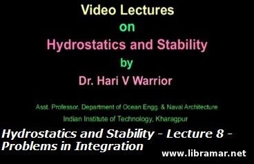 HYDROSTATICS AND STABILITY — LECTURE 8 — PROBLEMS IN INTEGRATION