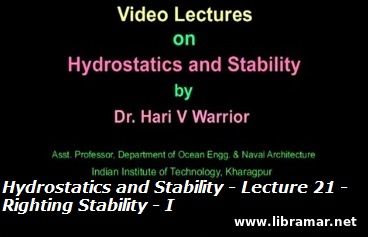 HYDROSTATICS AND STABILITY — LECTURE 21 — RIGHTING STABILITY — I