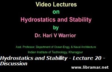 HYDROSTATICS AND STABILITY — LECTURE 20 — DISCUSSION