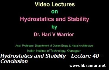 HYDROSTATICS AND STABILITY — LECTURE 40 — CONCLUSION