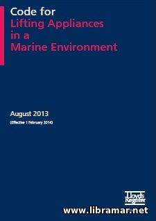 LR CODE FOR LIFTING APPLIANCES IN A MARINE ENVIRONMENT