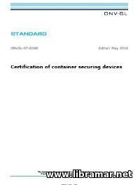 DNV—GL — CERTIFICATION OF CONTAINER SECURING DEVICES