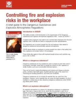CONTROLLING FIRE AND EXPLOSION RISKS IN THE WORKPLACE — A BRIEF GUIDE TO THE DSEAR