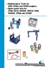 MAINTENANCE TOOLS FOR W26, W38A AND W38E ENGINES. SPARE PARTS SETS FOR F240, R210, SW280, TM410, W26, W28SG, W38A ANF W38B