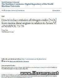 HOW TO REDUCE EMISSION OF NITROGEN OXIDES NOX FROM MARINE DIESEL ENGINES IN RELATION TO ANNEX VI OF MARPOL 73-78